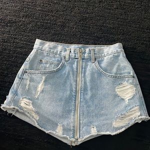 CARMAR DENIM LF ZIP UP JEAN SKIRT LIGHT BLUE
